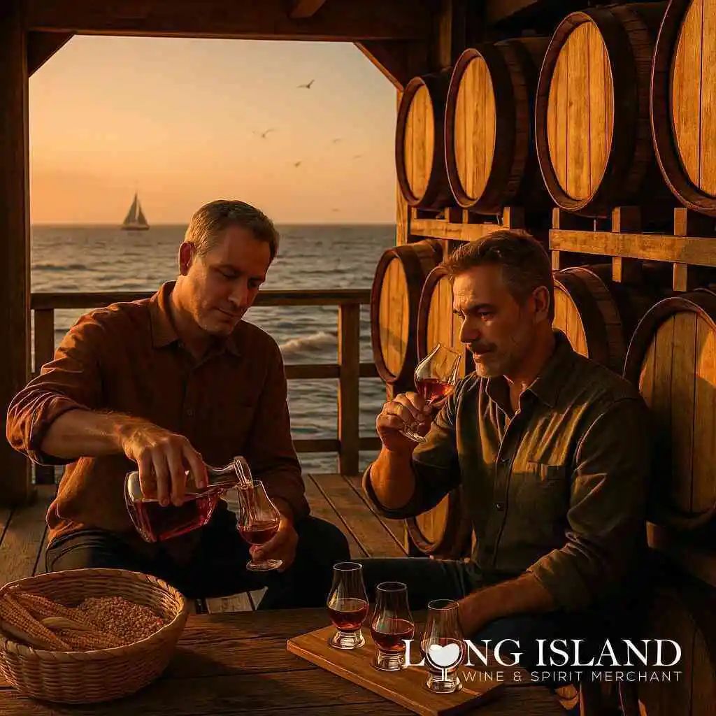 Compare Long Island bourbon nuances with Liquor Store Open